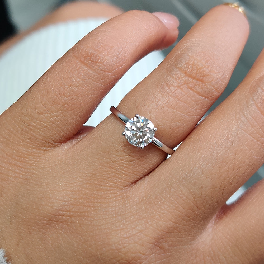White Gold Moissanite Engagement Rings Under 1000 Leaf Shape CT