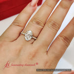 Load image into Gallery viewer, 3 Carat Oval Lab Diamond Three Row Engagement Ring