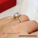 Load image into Gallery viewer, 3 Carat Oval Lab Diamond Three Row Engagement Ring