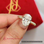 Load image into Gallery viewer, 3 Carat Oval Lab Diamond Three Row Engagement Ring