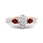 Load image into Gallery viewer, 2.21 Ct. Pear Lab Diamond 3 Stone Engagement Ring 14K Gold