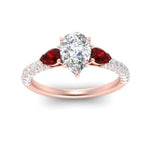Load image into Gallery viewer, 2.21 Ct. Pear Lab Diamond 3 Stone Engagement Ring 14K Gold