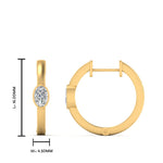 Load image into Gallery viewer, 0.50 Carat Lab Diamond Single Oval Bezel Huggie Earring For Women 14K Gold