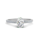Load image into Gallery viewer, 3 Carat Oval Lab Diamond Three Row Engagement Ring