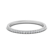 0.15 Carat Lab Grown Petite Micropave Diamond Wedding Ring For Women 14K Gold