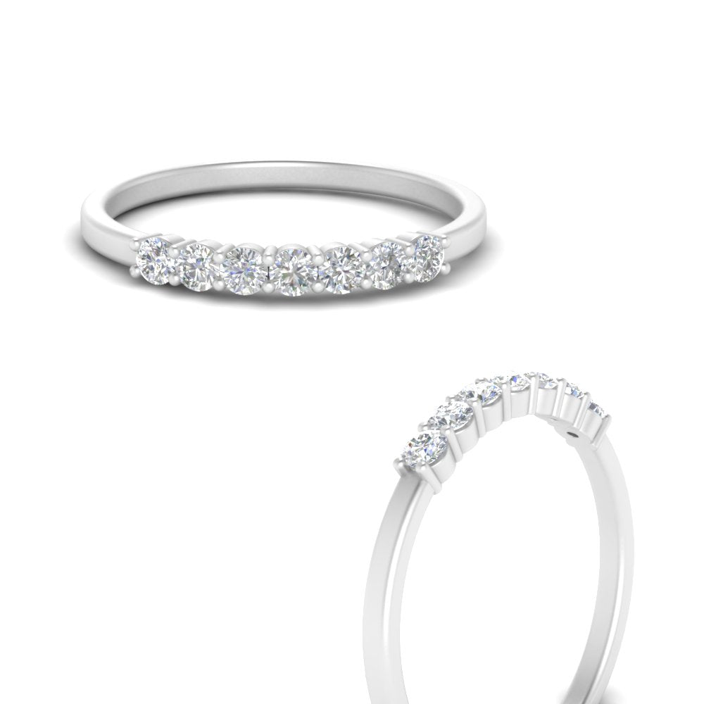 0.20 - 1.50 Carat Lab Grown Shared Prong 7 Stone Diamond Ring For Women 14k Gold