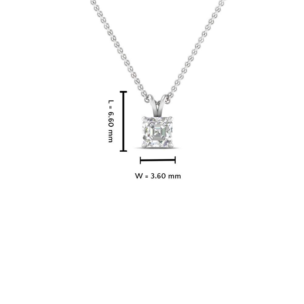 0.25 Ctw To 1 Ctw Asscher Lab Diamond Solitaire Pendant For Women 14K Gold