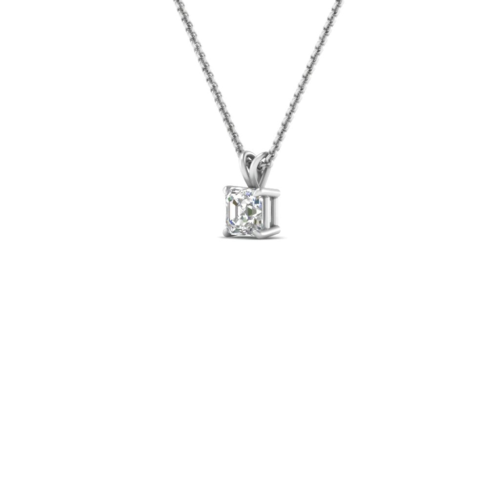 0.25 Ctw To 1 Ctw Asscher Lab Diamond Solitaire Pendant For Women 14K Gold