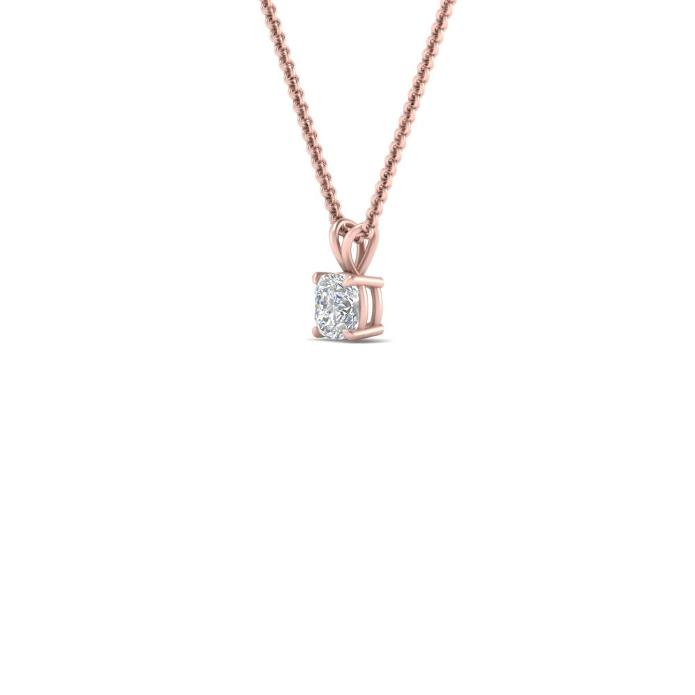 0.25 Ctw To 1 Ctw Cushion  Lab Diamond Solitaire Pendant For Women 14K Gold