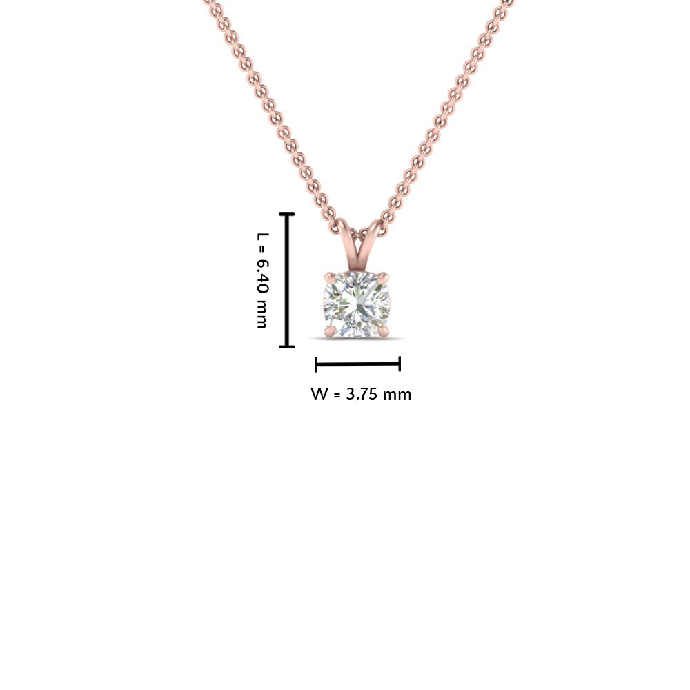 0.25 Ctw To 1 Ctw Cushion  Lab Diamond Solitaire Pendant For Women 14K Gold