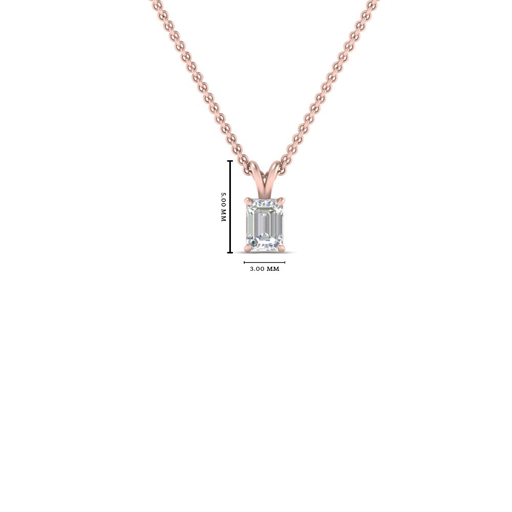 0.25 Ctw To 1 Ctw Emerald Lab Diamond Solitaire Pendant For Women 14K Gold