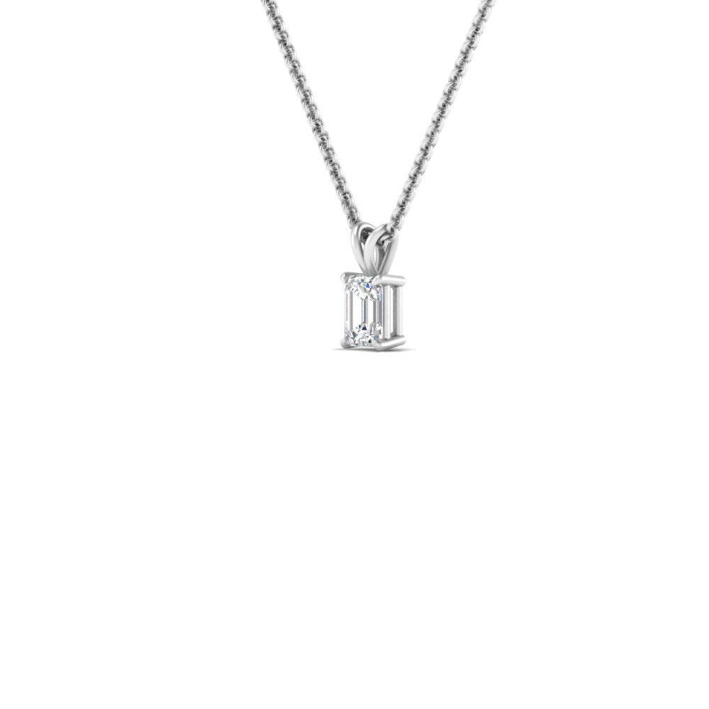 0.25 Ctw To 1 Ctw Emerald Lab Diamond Solitaire Pendant For Women 14K Gold