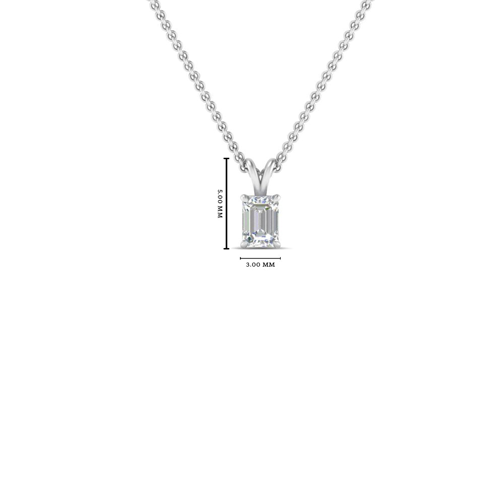 0.25 Ctw To 1 Ctw Emerald Lab Diamond Solitaire Pendant For Women 14K Gold