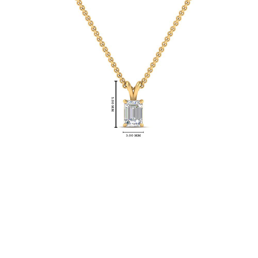 0.25 Ctw To 1 Ctw Emerald Lab Diamond Solitaire Pendant For Women 14K Gold