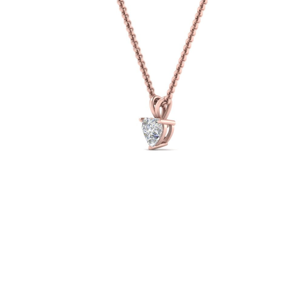 0.25 Ctw To 1 Ctw Heart Lab Diamond Solitaire Pendant For Women 14K Gold
