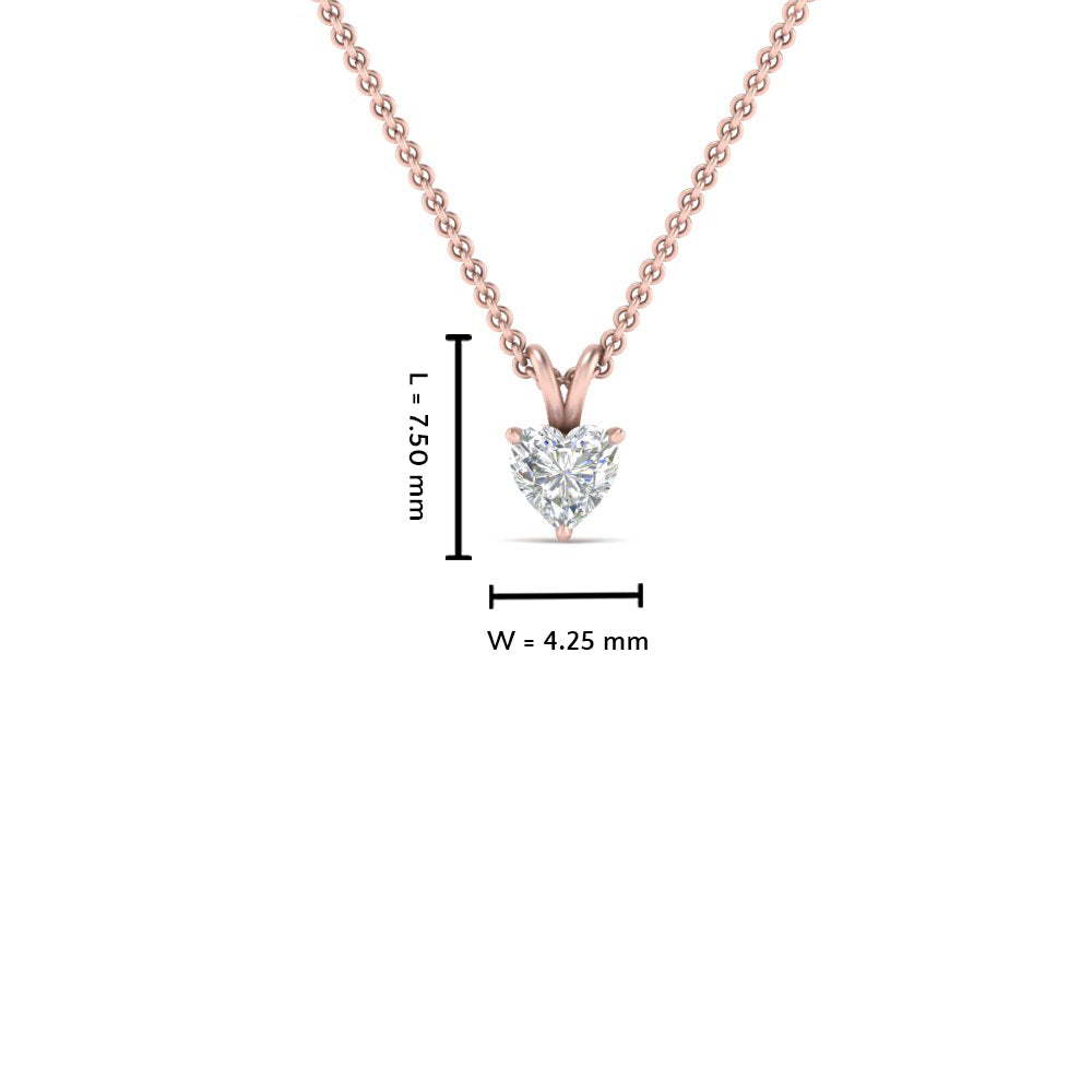 0.25 Ctw To 1 Ctw Heart Lab Diamond Solitaire Pendant For Women 14K Gold