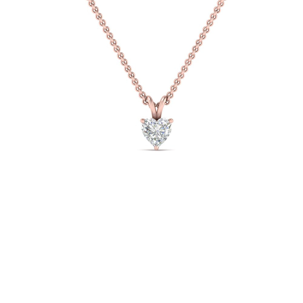 0.25 Ctw To 1 Ctw Heart Lab Diamond Solitaire Pendant For Women 14K Gold