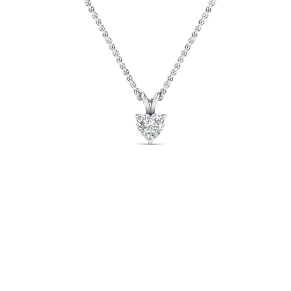 0.25 Ctw To 1 Ctw Heart Lab Diamond Solitaire Pendant For Women 14K Gold