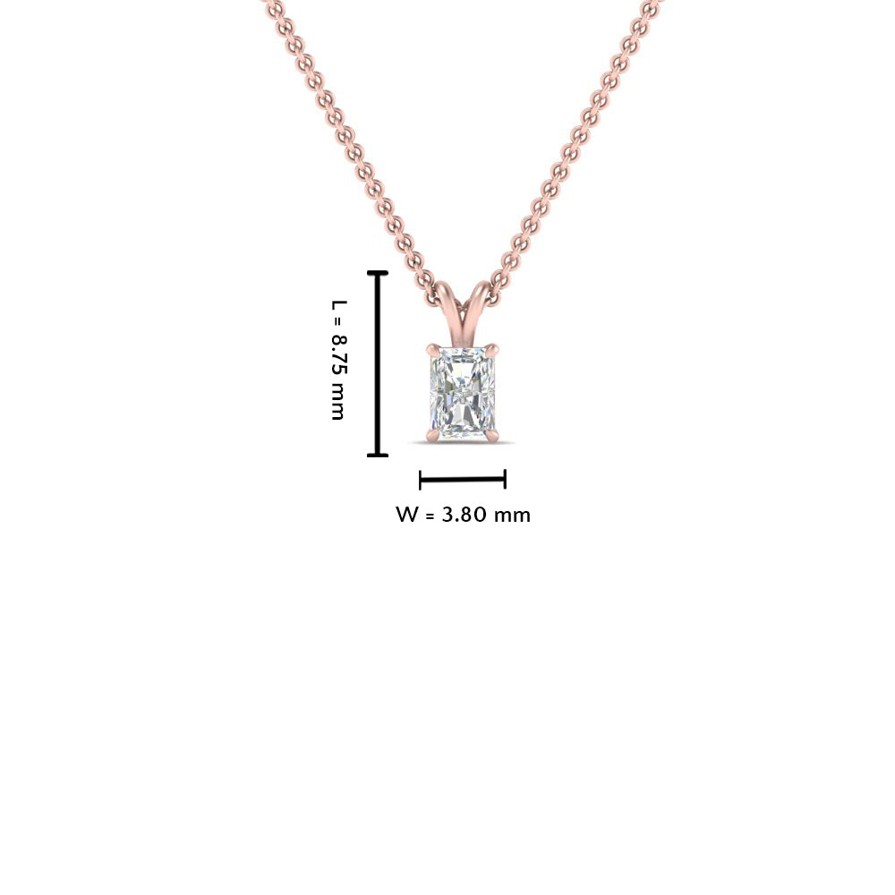 0.25 Ctw To 1 Ctw Radiant Lab Diamond Solitaire Pendant For Women 14K Gold