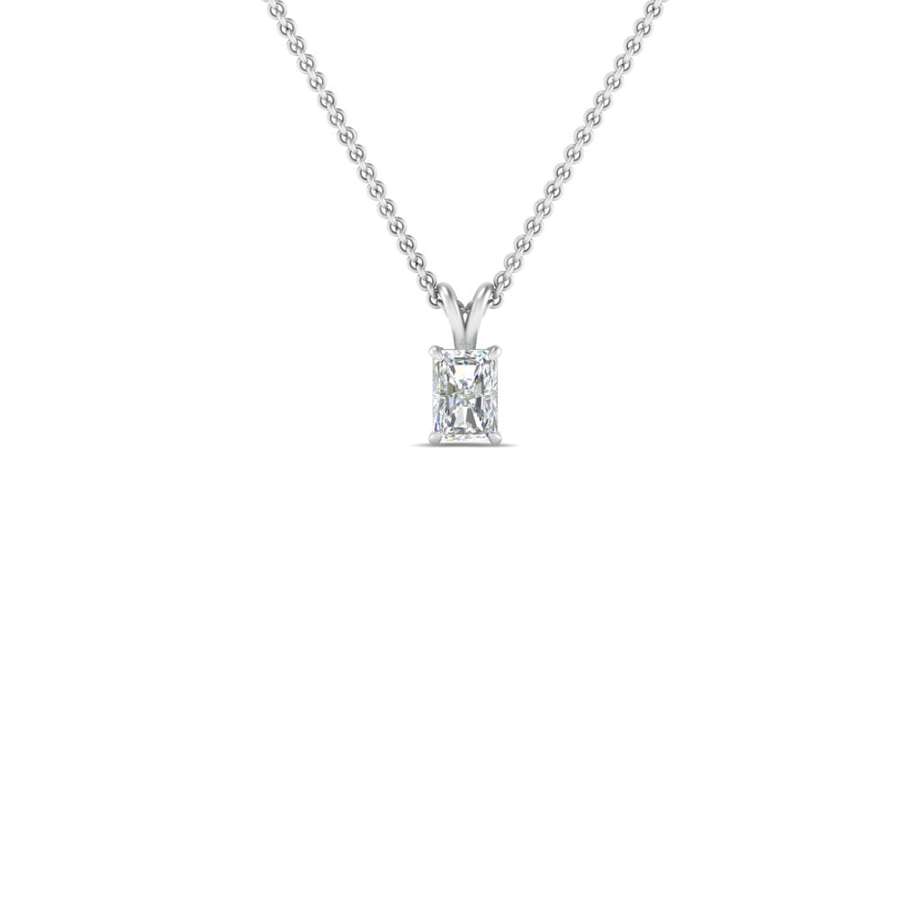 0.25 Ctw To 1 Ctw Radiant Lab Diamond Solitaire Pendant For Women 14K Gold