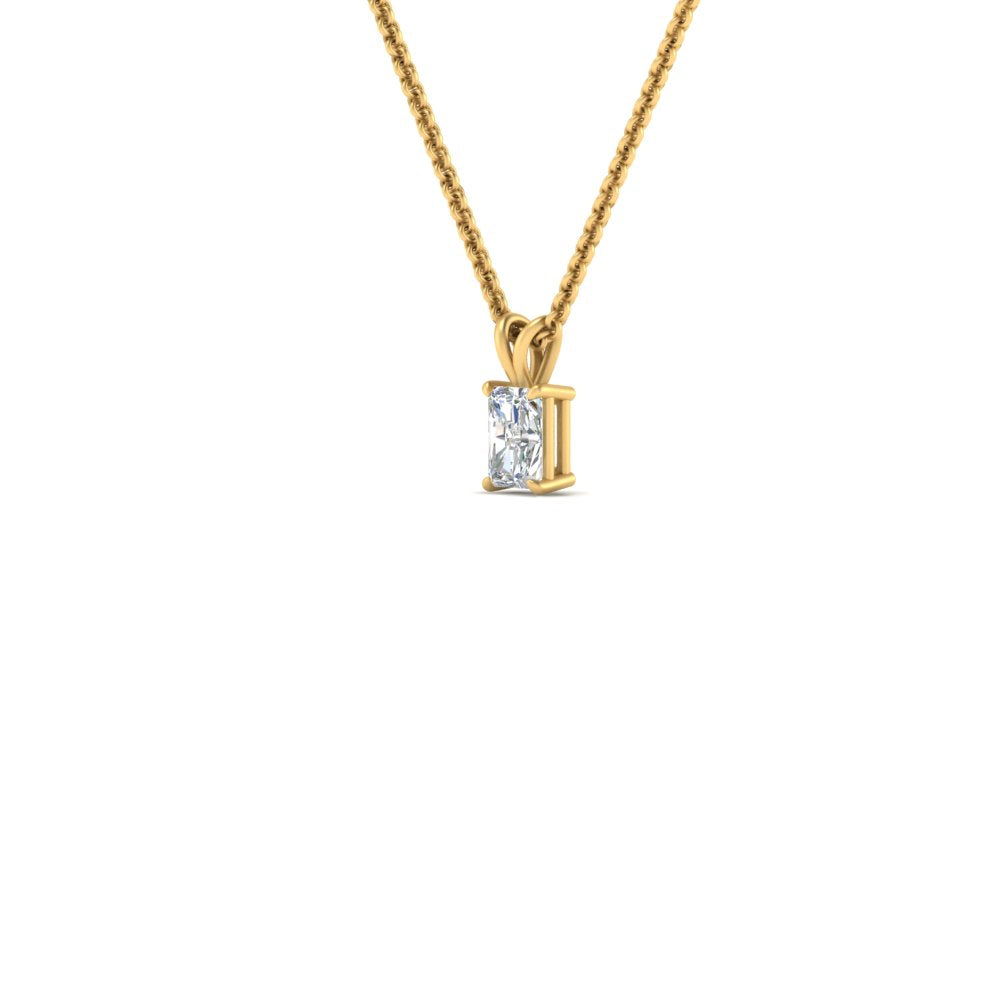 0.25 Ctw To 1 Ctw Radiant Lab Diamond Solitaire Pendant For Women 14K Gold