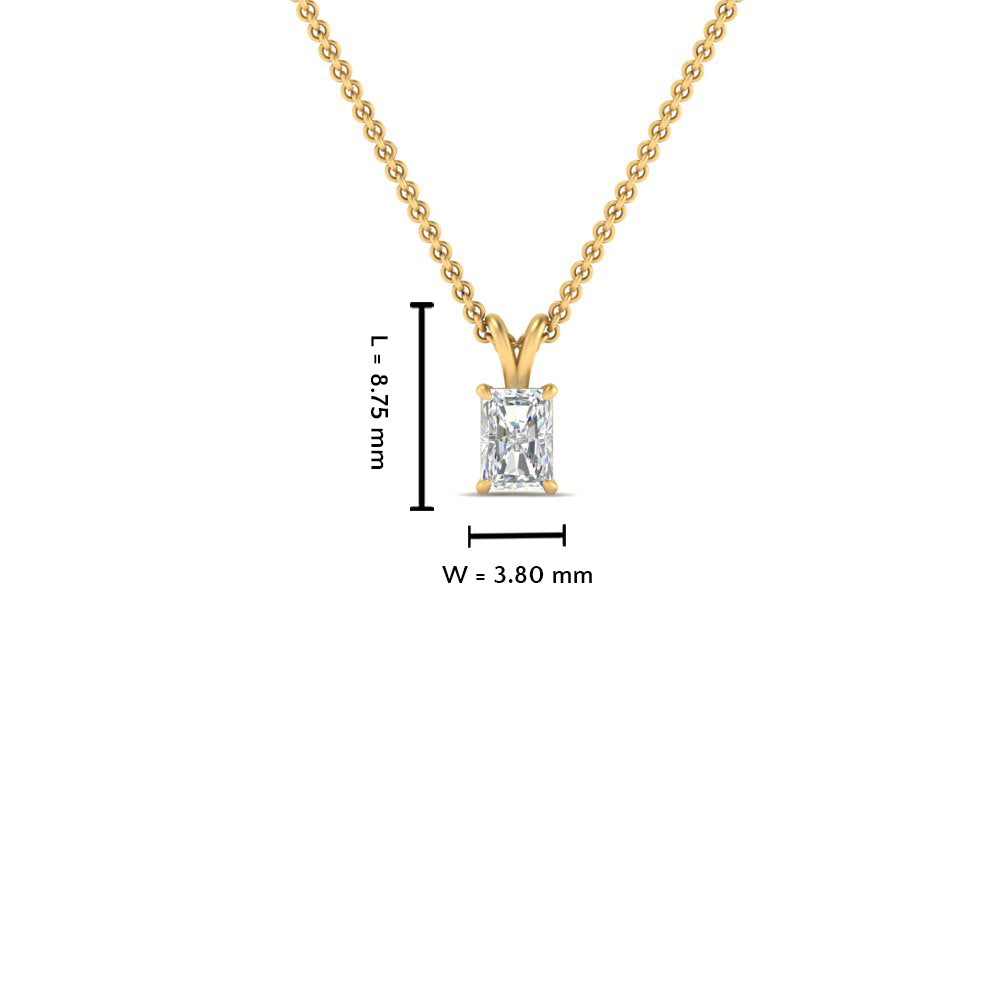 0.25 Ctw To 1 Ctw Radiant Lab Diamond Solitaire Pendant For Women 14K Gold