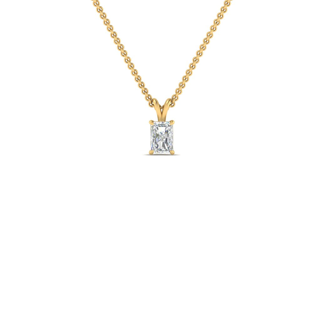 0.25 Ctw To 1 Ctw Radiant Lab Diamond Solitaire Pendant For Women 14K Gold