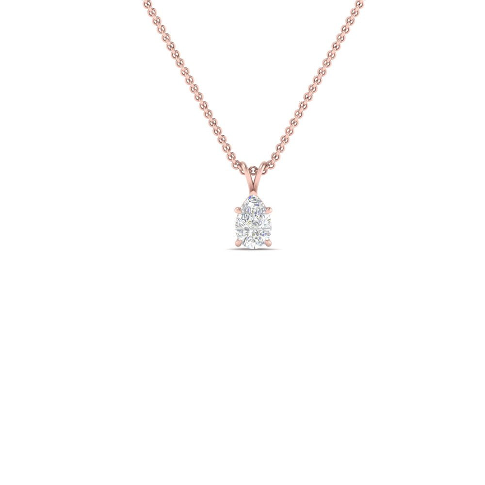 0.25 Ctw To 1 Ctw Pear Lab Diamond Solitaire Pendant For Women 14K Gold