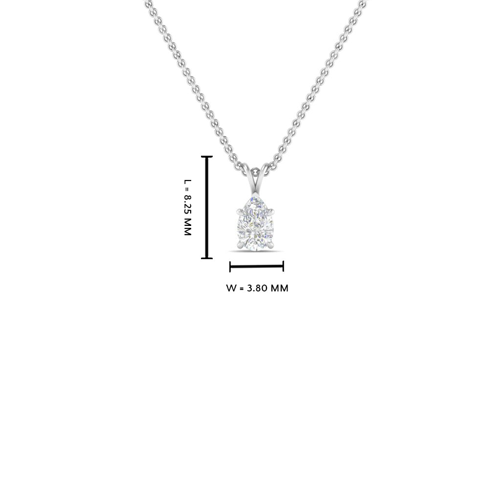 0.25 Ctw To 1 Ctw Pear Lab Diamond Solitaire Pendant For Women 14K Gold