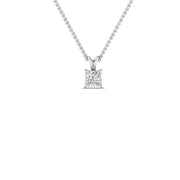 0.25 Ctw To 1 Ctw Princess Lab Diamond Solitaire Pendant For Women 14K Gold