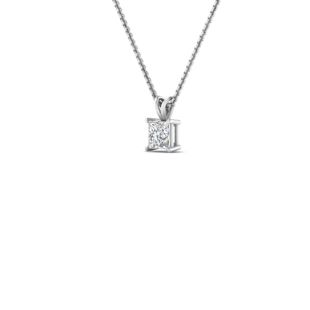 0.25 Ctw To 1 Ctw Princess Lab Diamond Solitaire Pendant For Women 14K Gold