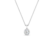 0.25 Ctw To 5 Ctw Round Lab Diamond Bezel Solitaire Pendant For Women 14K Gold
