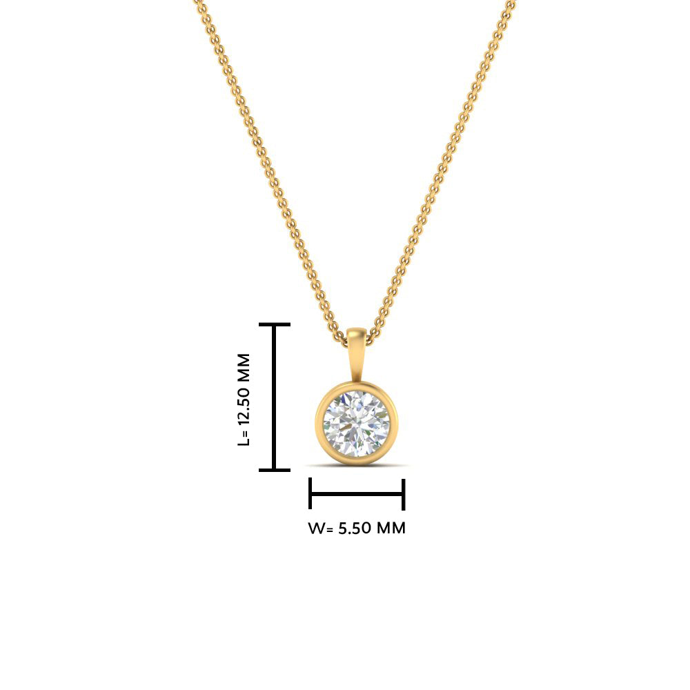 0.25 Ctw To 5 Ctw Round Lab Diamond Bezel Solitaire Pendant For Women 14K Gold