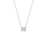Load image into Gallery viewer, 0.25 Ctw To 1 Ctw Emerald Lab Diamond East West Solitaire Pendant For Women 14K Gold
