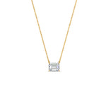 Load image into Gallery viewer, 0.25 Ctw To 1 Ctw Emerald Lab Diamond East West Solitaire Pendant For Women 14K Gold
