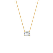 0.25 Ctw To 1 Ctw Emerald Lab Diamond East West Solitaire Pendant For Women 14K Gold