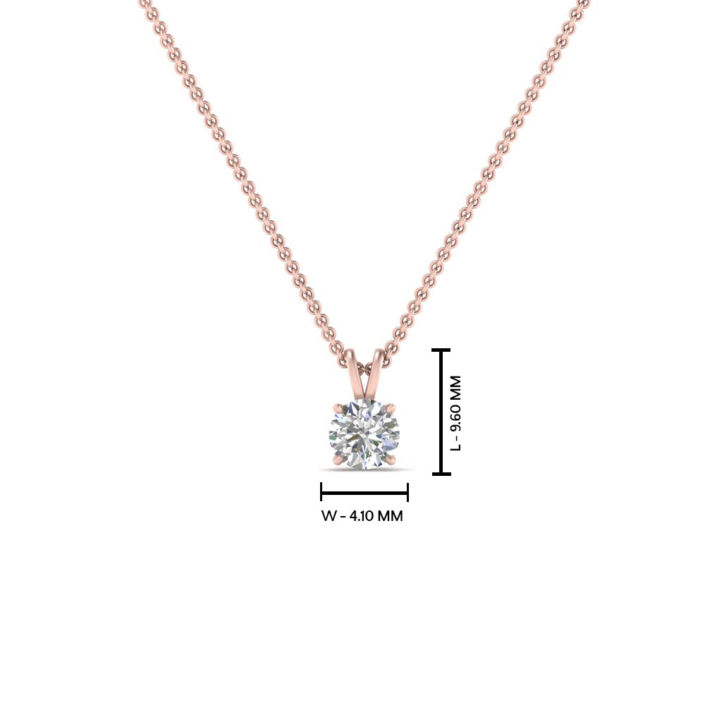 0.25 Ctw To 5 Ctw Round Cut Lab Diamond 4 Prong Solitaire Pendant For Women 14K Gold