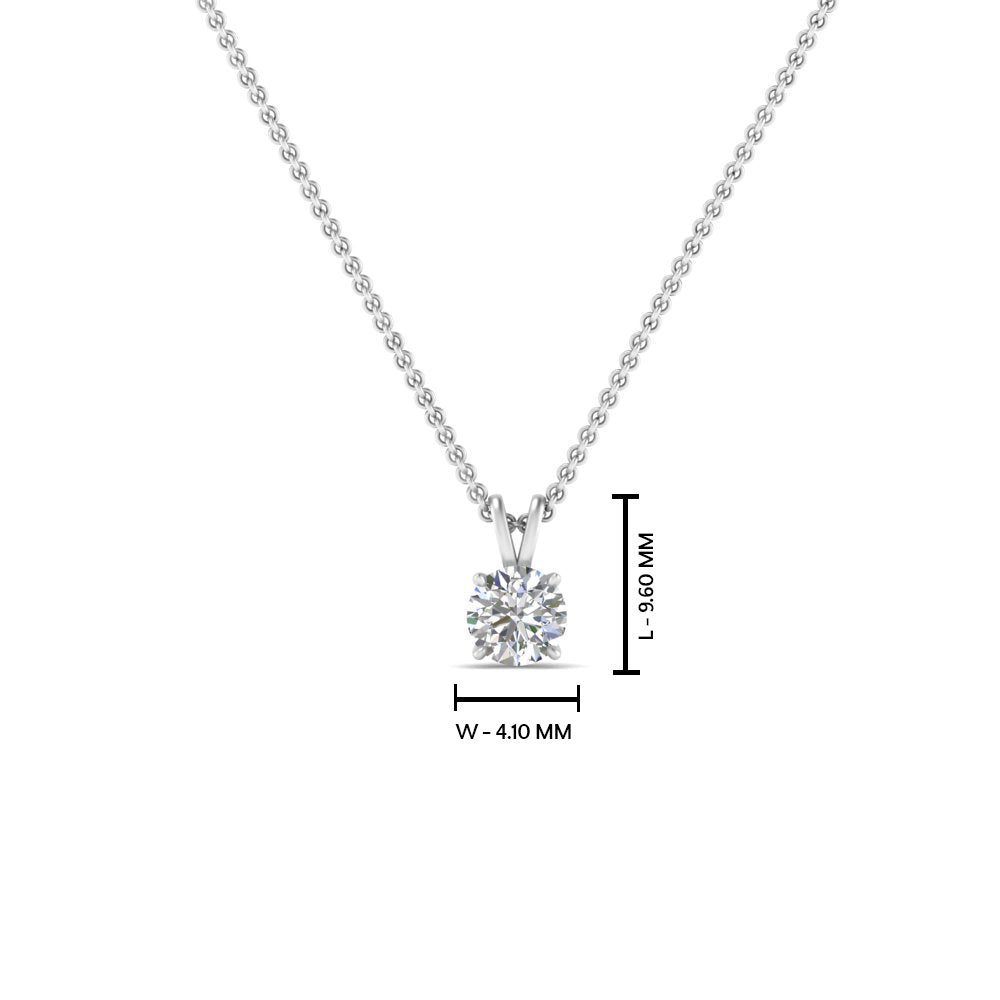 0.25 Ctw To 5 Ctw Round Cut Lab Diamond 4 Prong Solitaire Pendant For Women 14K Gold
