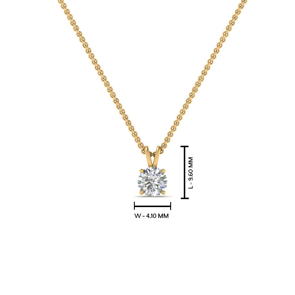 0.25 Ctw To 5 Ctw Round Cut Lab Diamond 4 Prong Solitaire Pendant For Women 14K Gold