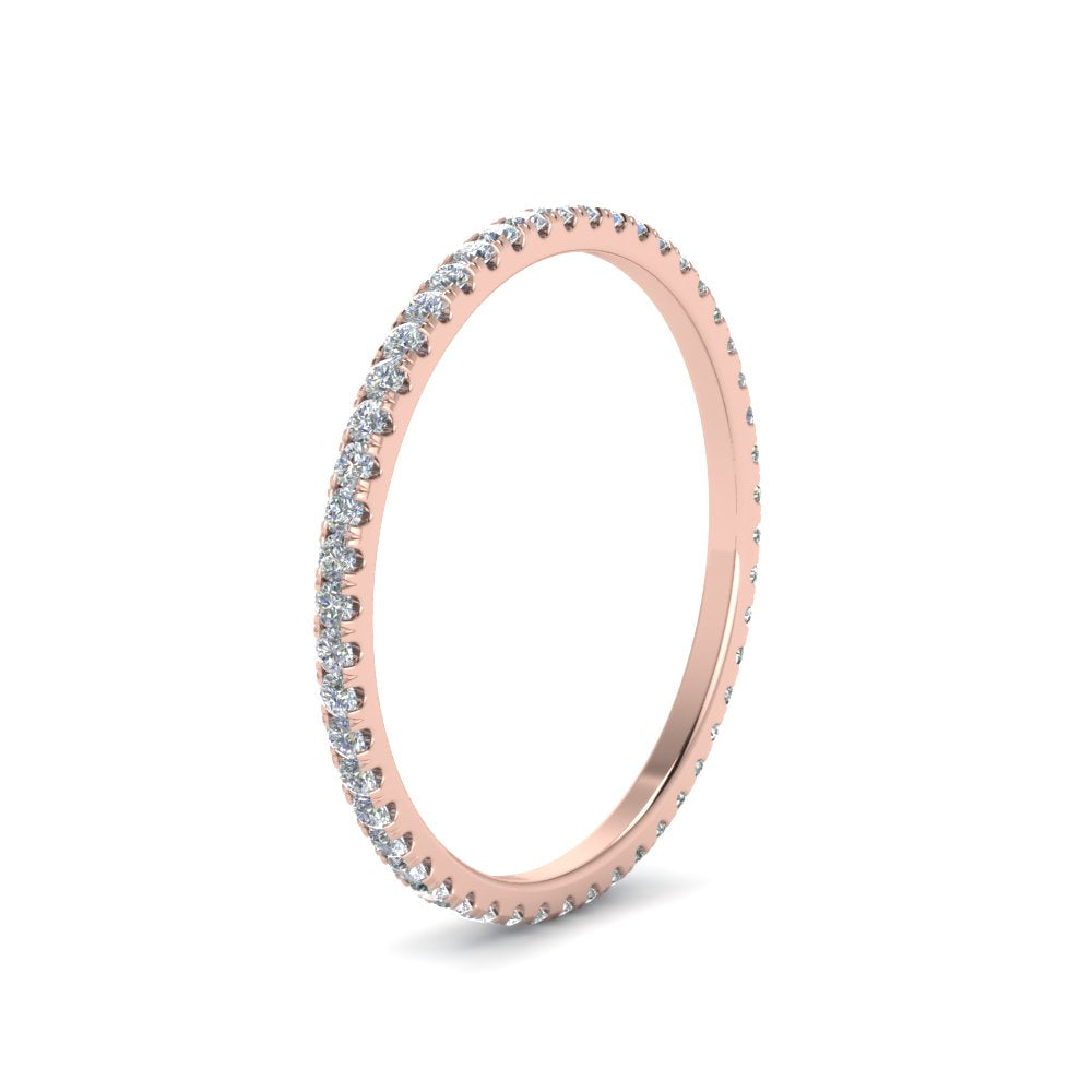 0.25 Carat Round Cut Lab Grown Eternity Wedding Band For Women 14k Gold
