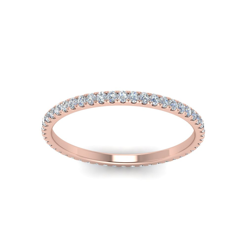 0.25 Carat Round Cut Lab Grown Eternity Wedding Band For Women 14k Gold