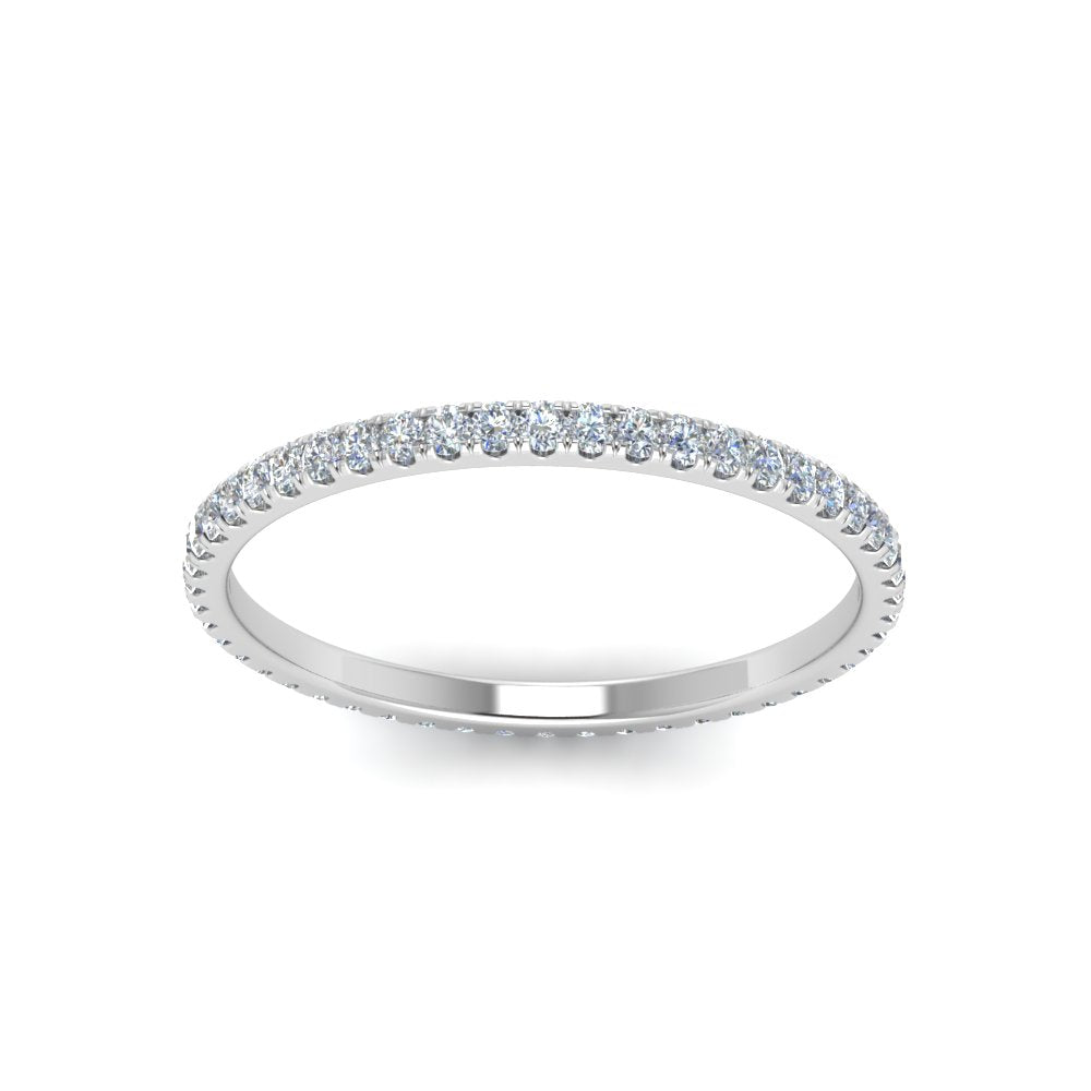0.25 Carat Round Cut Lab Grown Eternity Wedding Band For Women 14k Gold