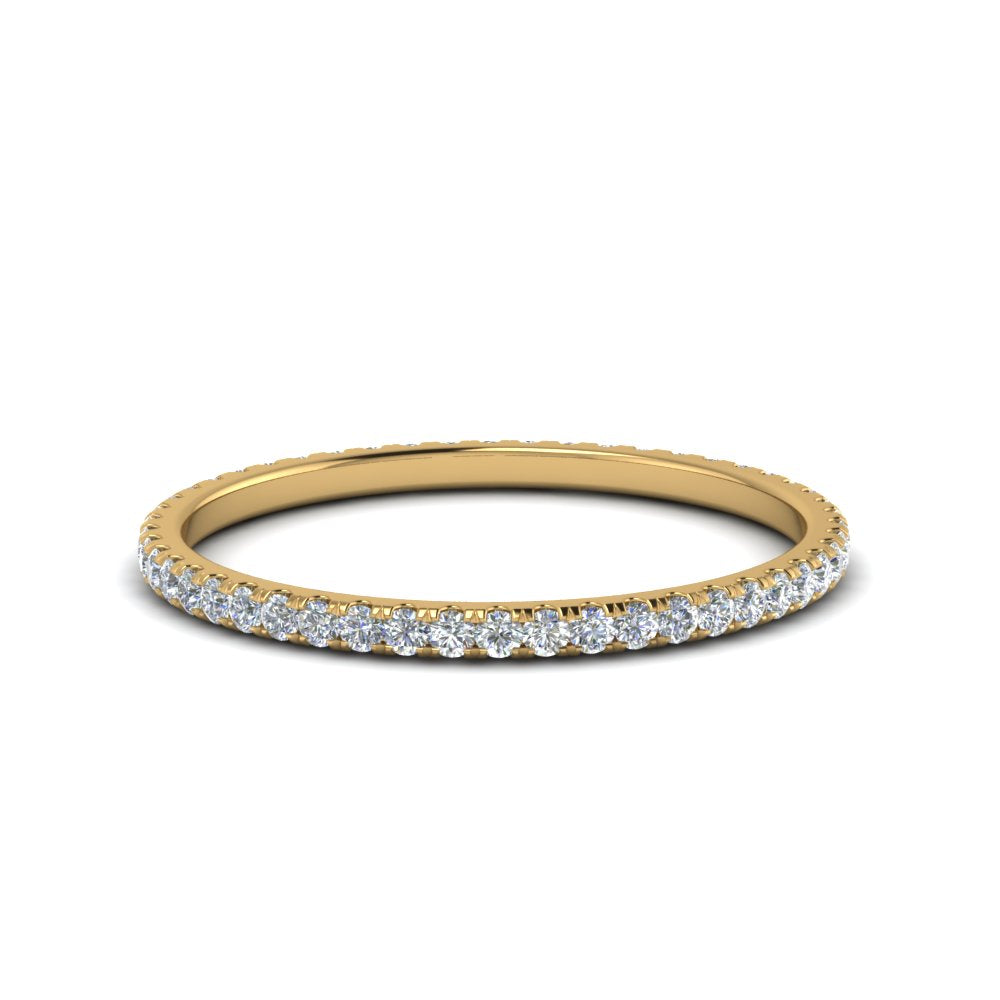 0.25 Carat Round Cut Lab Grown Eternity Wedding Band For Women 14k Gold