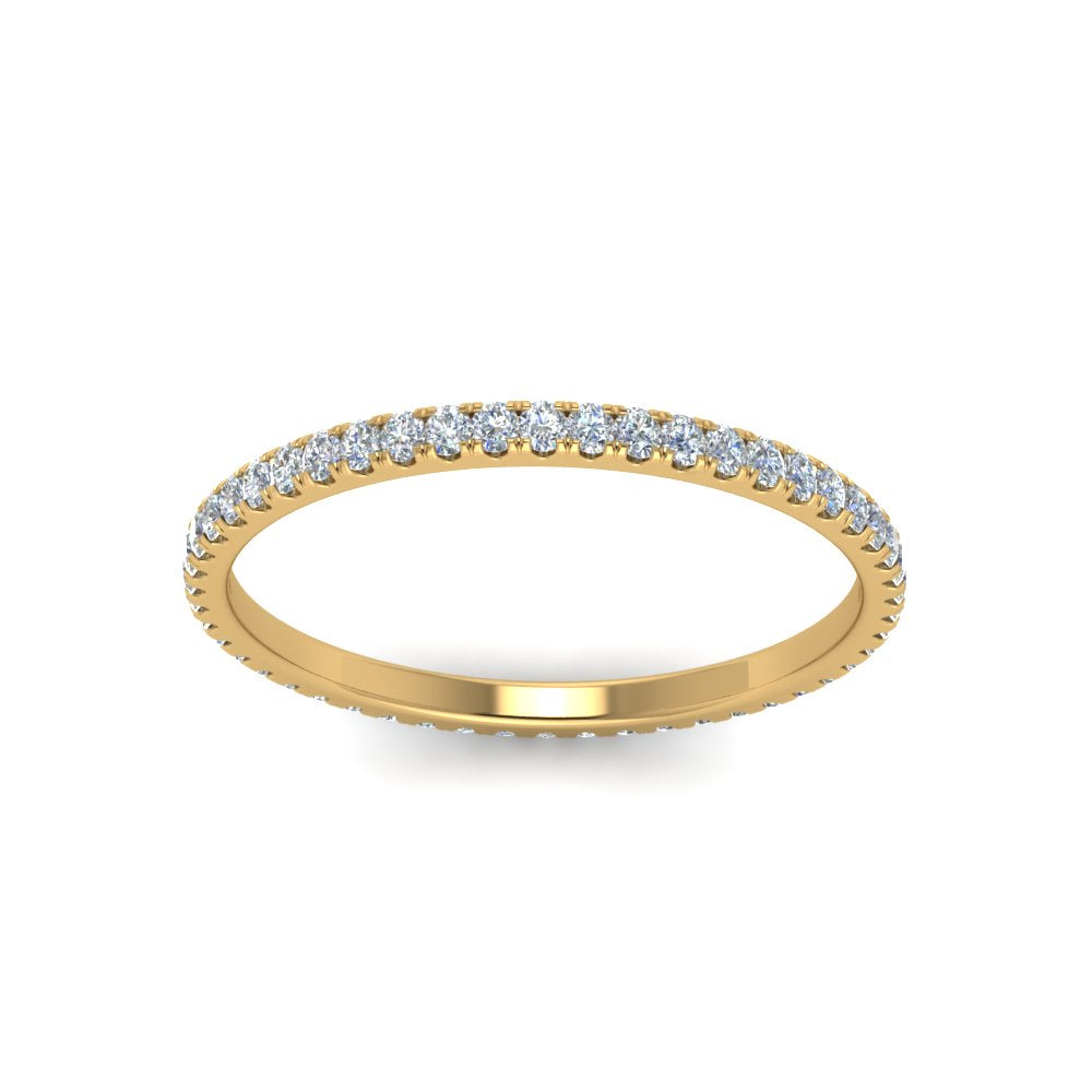 0.25 Carat Round Cut Lab Grown Eternity Wedding Band For Women 14k Gold