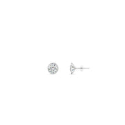 0.25 To 5 Carat Lab Diamond Round Stud Bezel Set Earring For Women 14K Gold