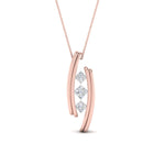 Load image into Gallery viewer, Three Square Lab Diamond Pendant For Women 14K Gold
