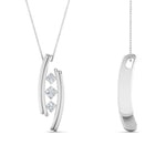 Load image into Gallery viewer, 0.25 Ctw Three Square Lab Diamond Curved Pendant For Women 14K Gold
