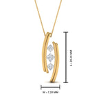Load image into Gallery viewer, Three Square Lab Diamond Pendant For Women 14K Gold
