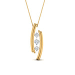 Load image into Gallery viewer, Three Square Lab Diamond Pendant For Women 14K Gold
