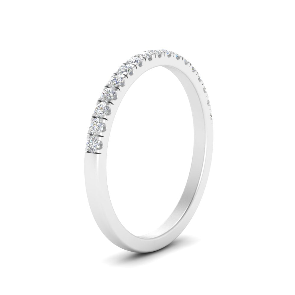 0.30 - 0.15 Carat Lab Grown Petite Micropave Diamond Wedding Ring For Women 14K Gold